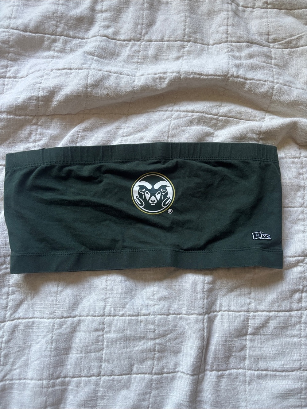 Athletic Dark Green Bandeau Top with Ram Crest